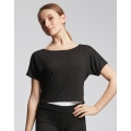 T-SHIRT COURT NOIR DE DANSE AGILE TEMPS DANSE