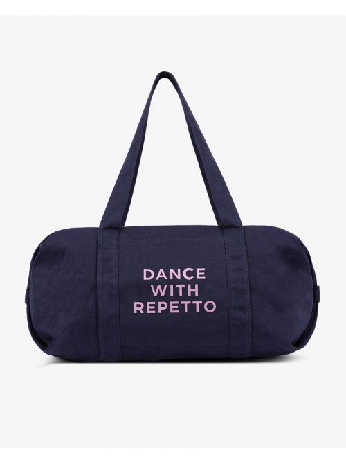 Sac de danse polochon en coton bleu marine et rose TAILLE L REPETTO