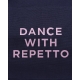 Sac de danse polochon en coton bleu marine et rose TAILLE L REPETTO